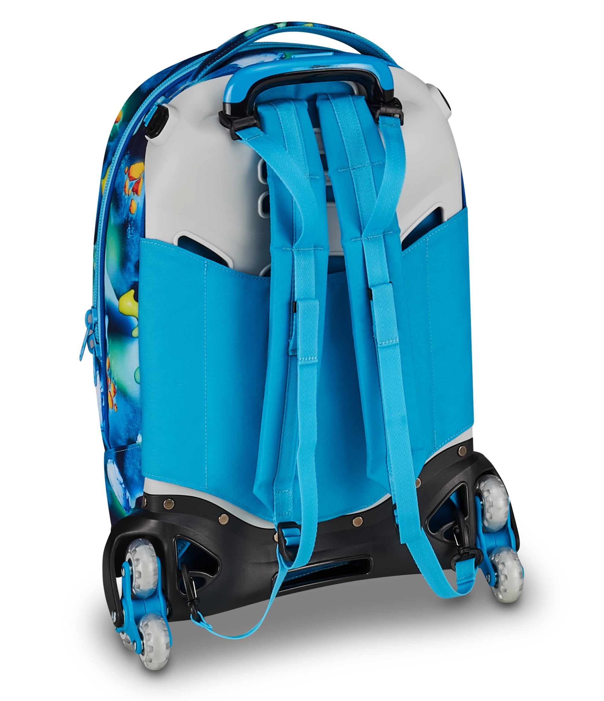 SJ GANG STYLE JAM GANG Trolley Jack 8 ruote SPACE RIDE, Blu, 34L, Scomponibile, Crossover System, 3 in 1, Spallacci a scomparsa, Tasca frontale con astronauta 3D, Scuola elementare, Bambino