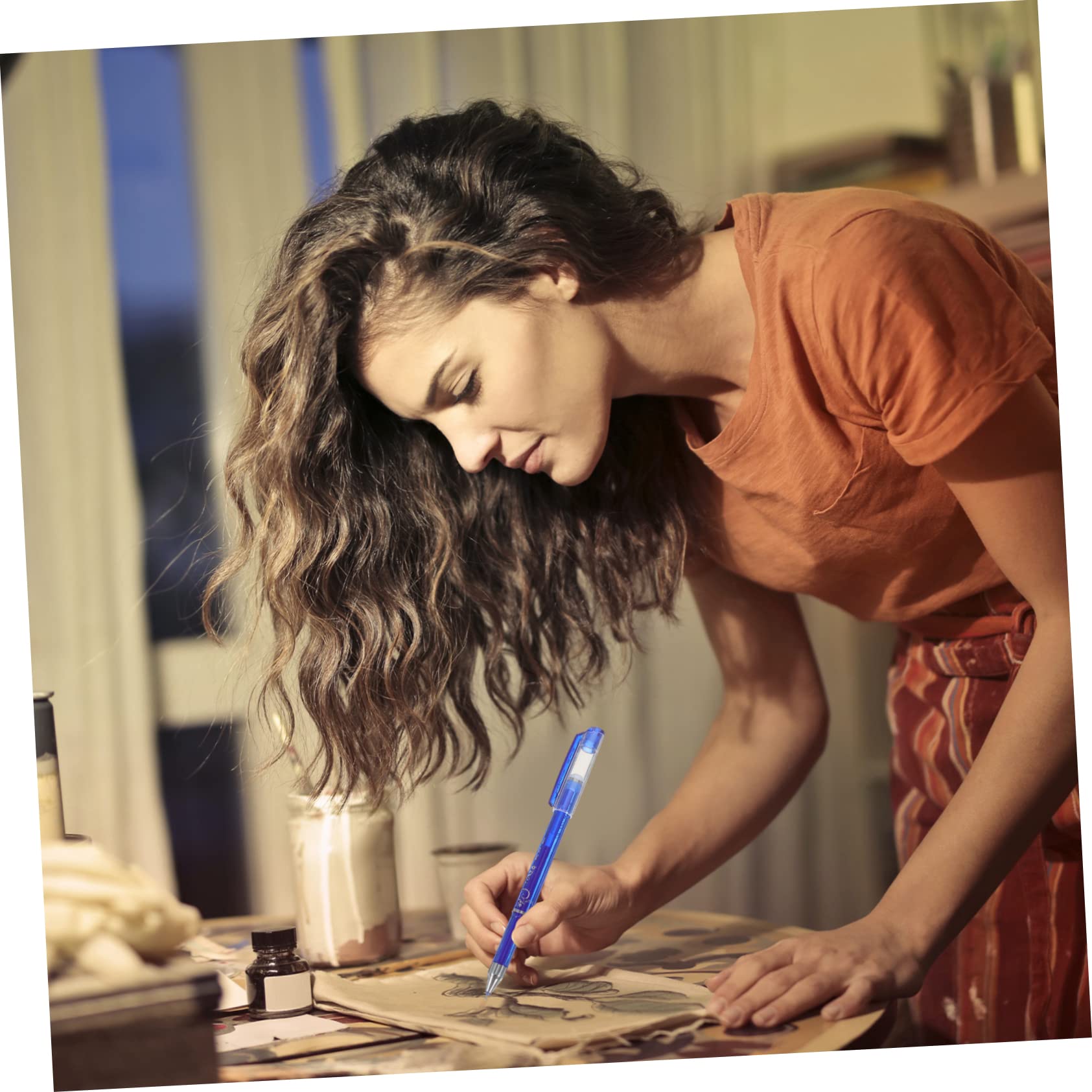 Lurrose 36 Pièces stylo effaçable stylos à bille noir s gel noirs de prise de notes effaçables erasable pen bleu chinois pour écrire 0,5 encrer Blue