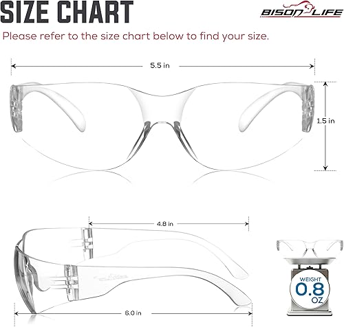 Miniatura 7 de BISON LIFE Safety Glasses - Scratch Resistant Eyewear Polycarbonate Impact Resistant Lens