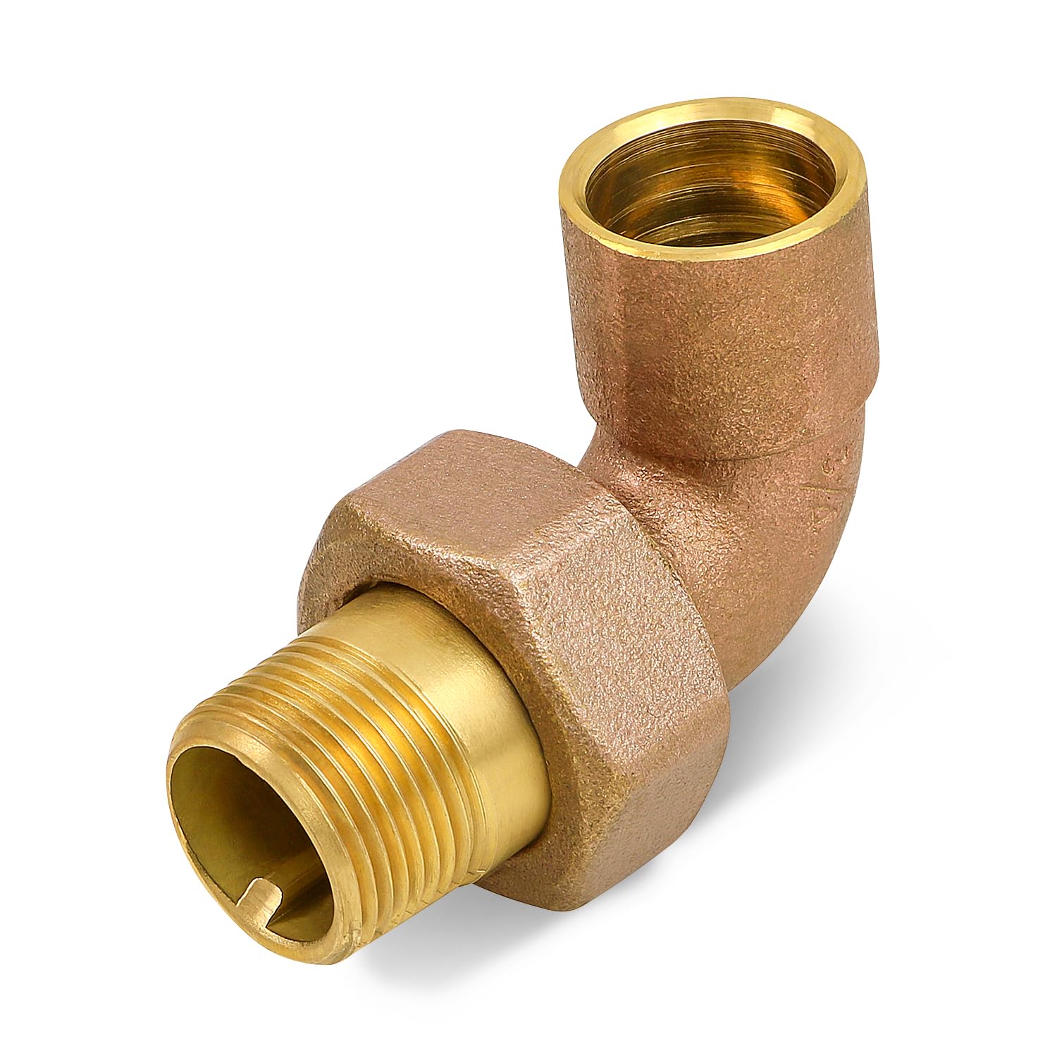 Midline Valve 6I534 Elbow Pipe Fitting for Hydronic Heating Applications; 1/2 in. SWT x Male Union; Brass