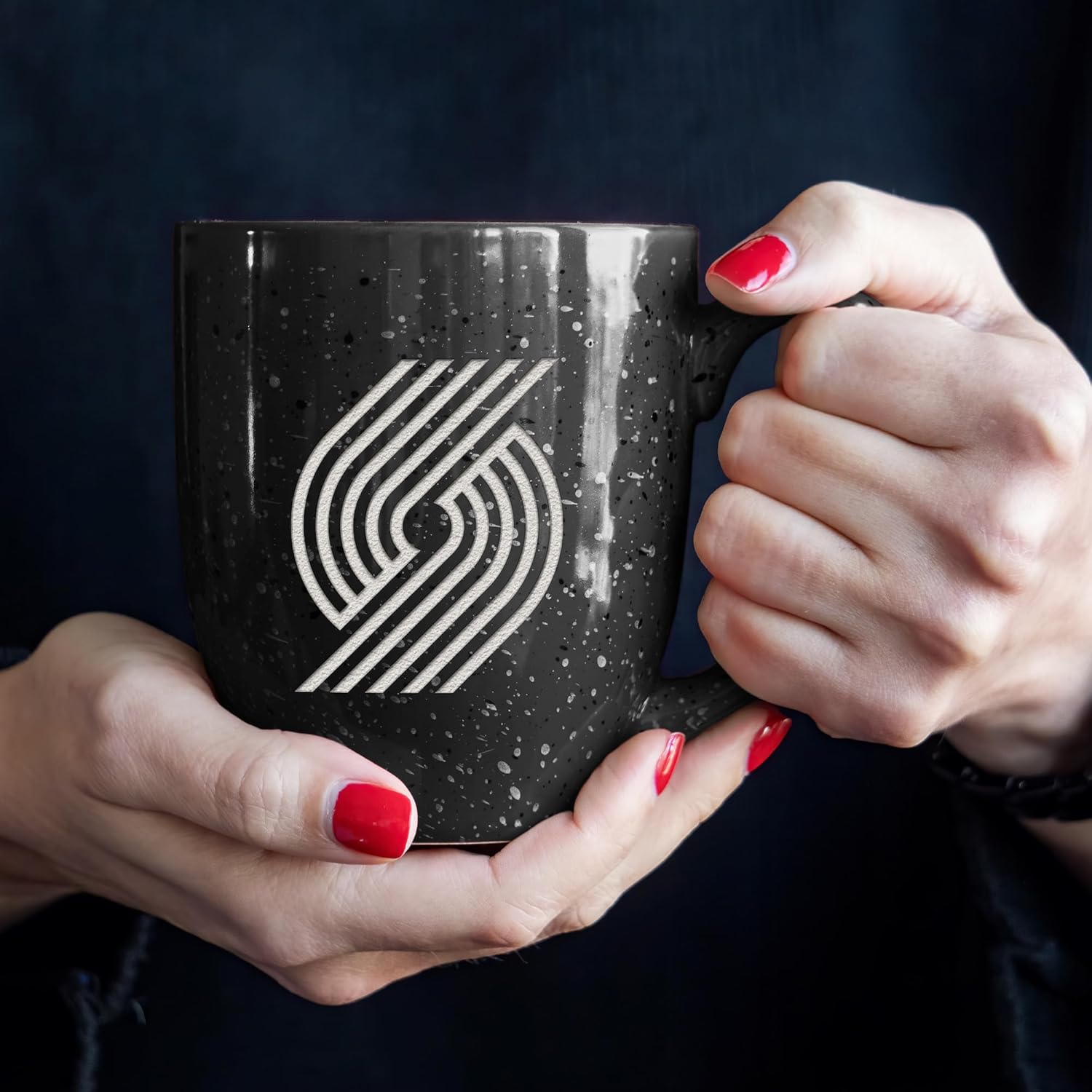 NBA Basketball Alternate 16 oz Team Color Laser Engraved Speckled Ceramic Coffee Mug - Image 4