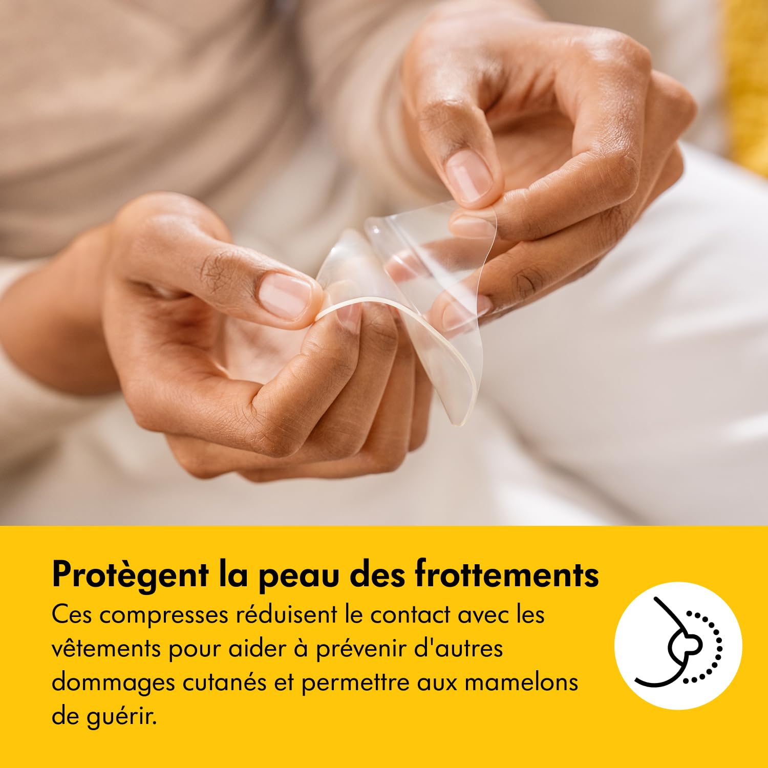 Medela Compresses hydrogel réutilisables, soulagement et rafraîchissement instantané pour mamelons douloureux ou crevassés, coussinets stériles, emballés individuellement, lot de 4