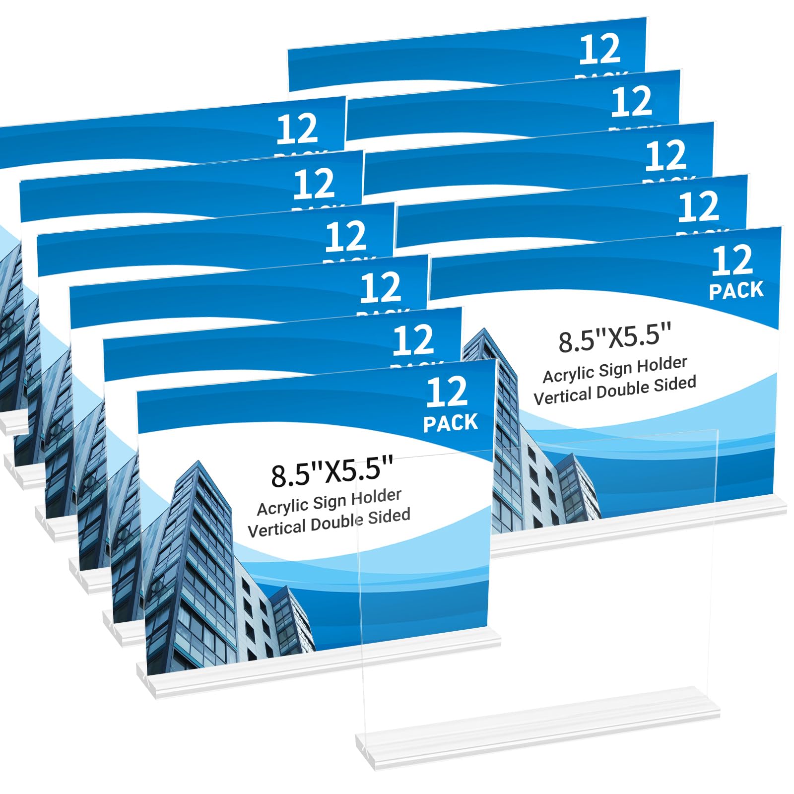 Acrylic Sign Holders - 12 Pack for Displays -14 Acrylic Sign Holders - 12 Pack for Displays -14