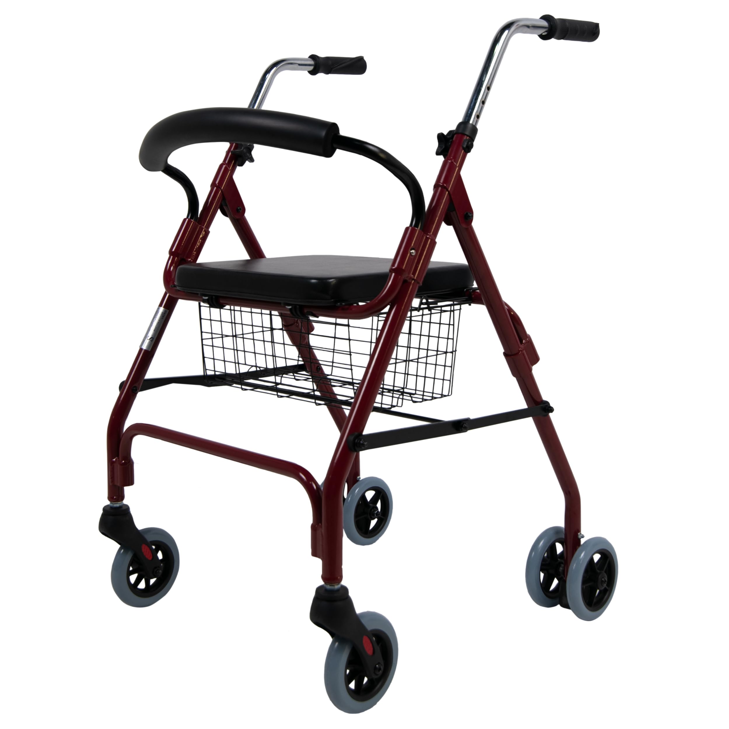 Sanitec - Andador Rollator con Frenos por Presión | Andador para Ancianos Plegable | Andadores Adultos con Estructura de Aluminio Ligero | Andador con Asiento y Cesta | Andadores para Ancianos