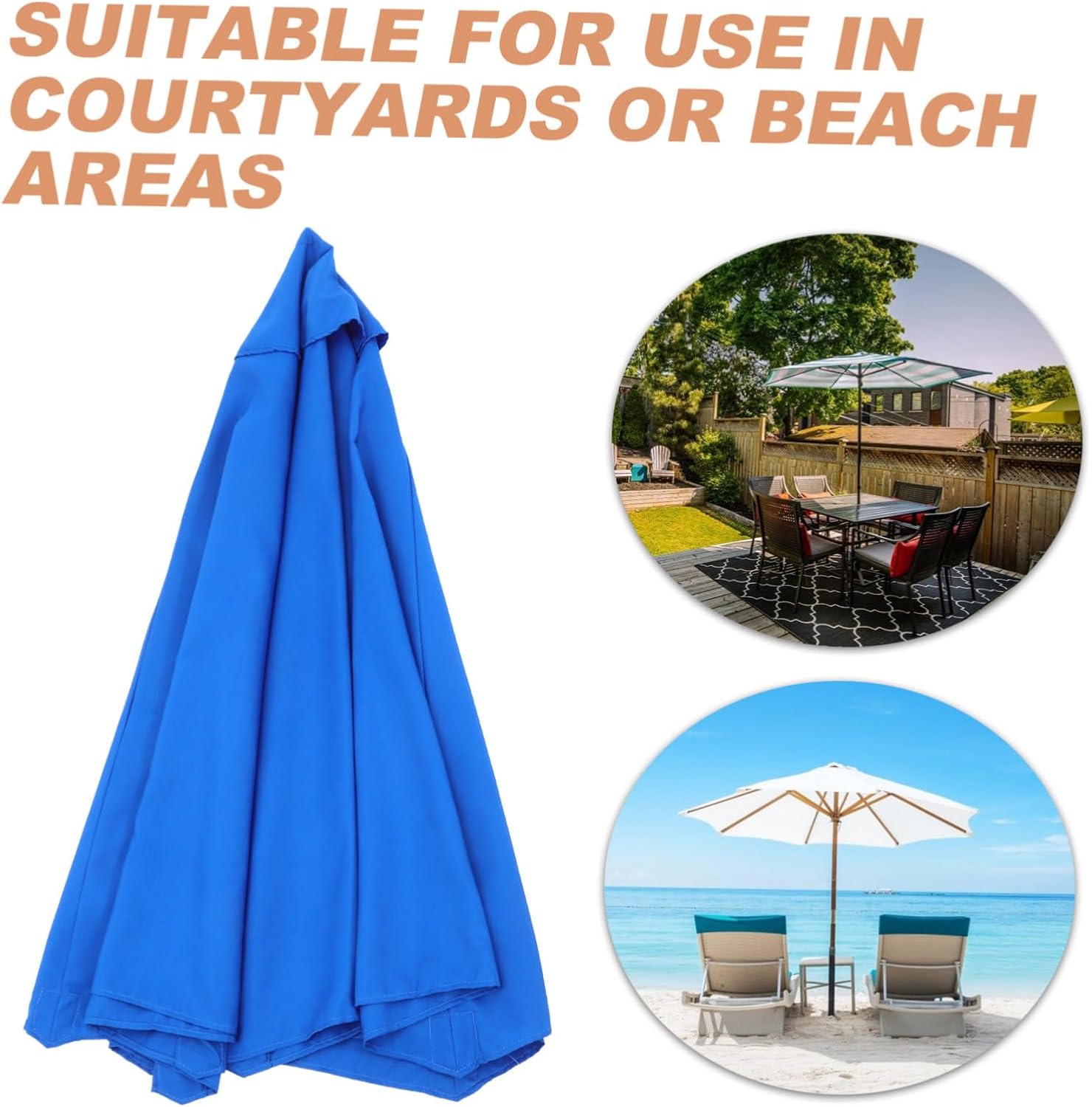 Parasol Replacement Umbrella Cloth Garden Umbrella Canopy Sunproof Canopy Garden Patio