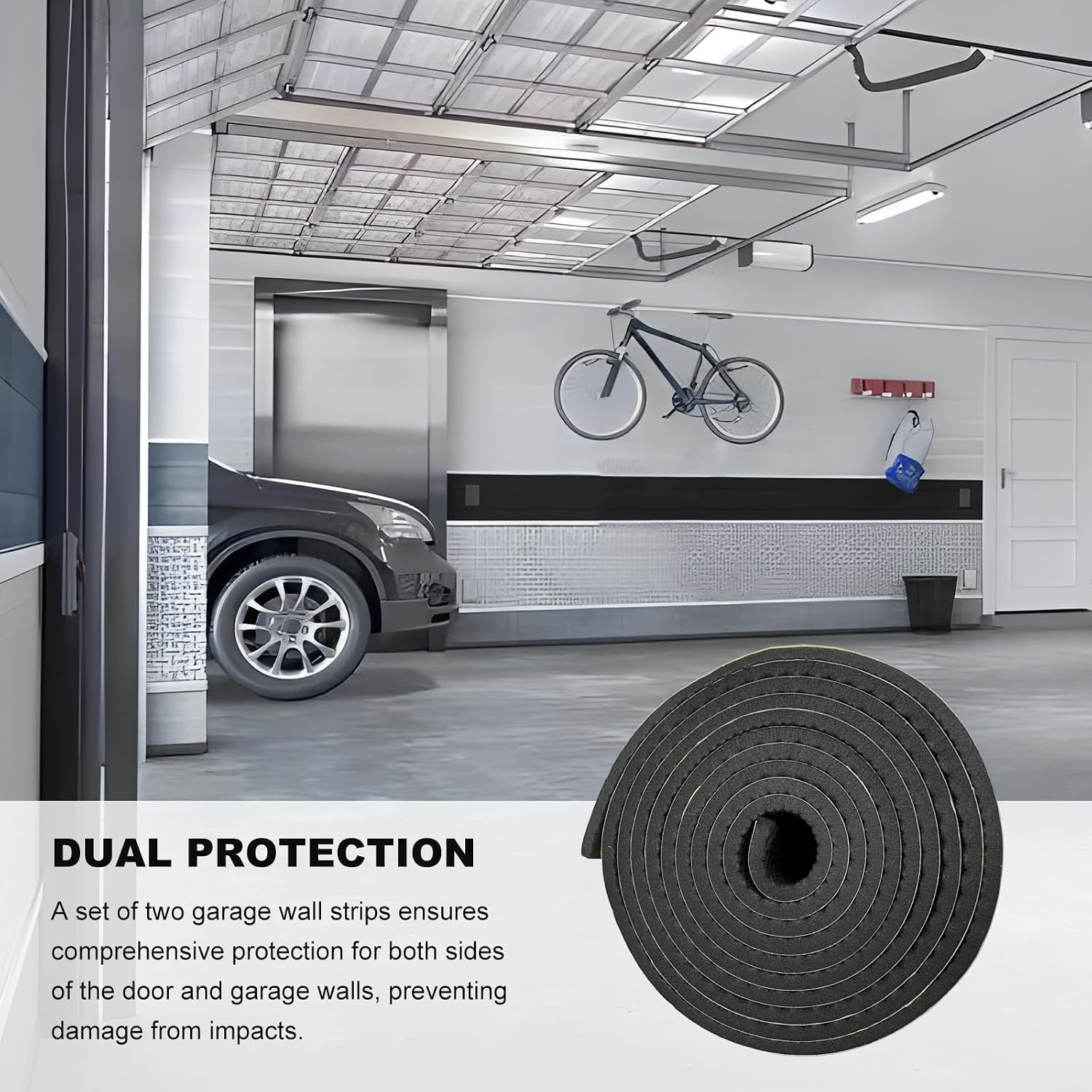 2 PCS Garage Wall Protector, 1/6" Thick Car Door Protector Anti-Collision Parking Aid Padding, Waterproof EVA Foam Pad Self Adhesive Garage Wall Guard for Car Door Protection
