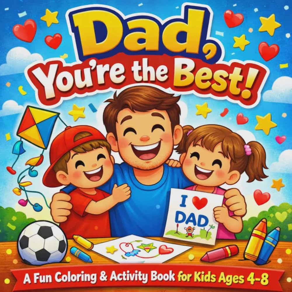 Dad, You’re the Best!: A Fun Coloring & Activity Book for Kids Ages 4–8