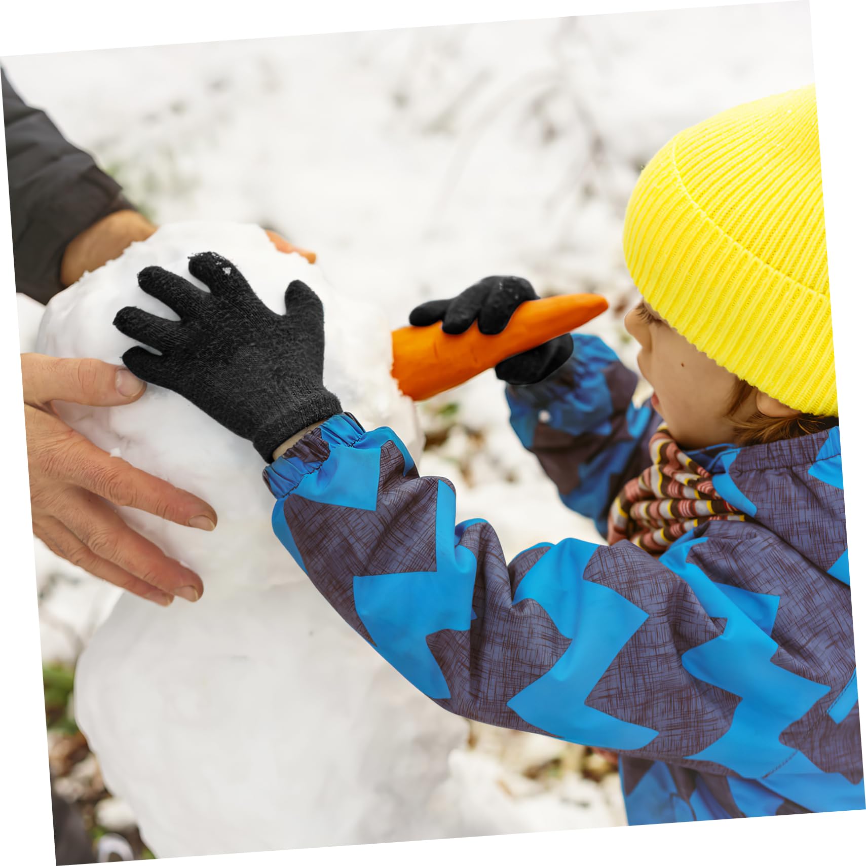 Abaodam Guantes de Invierno para Niños de 4 a 12 Años, de Tejido Negro, Cálidos y Cómodos, Ideales para Estación E Invierno en Actividades al Aire Libre