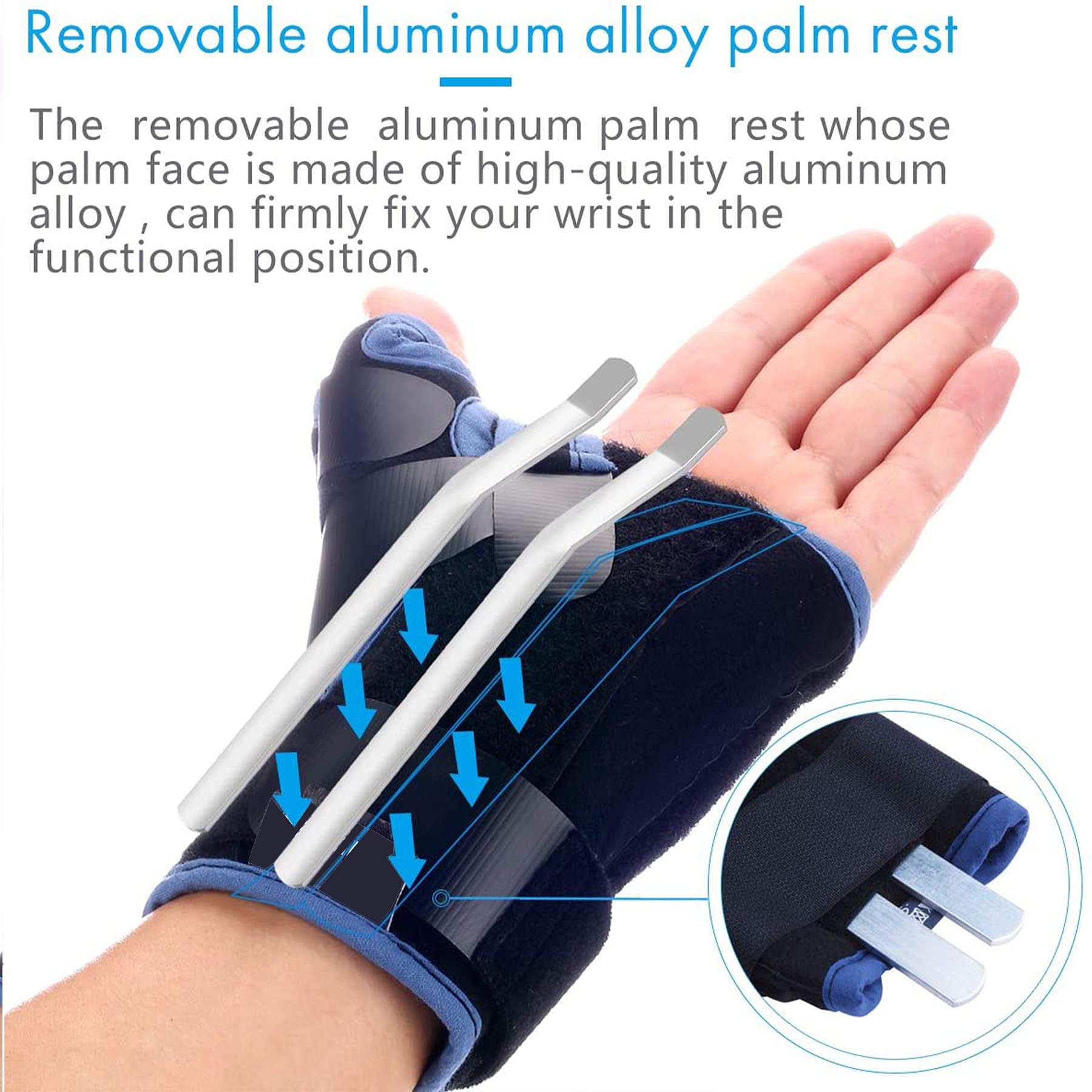 Stecca per Polso Tutore Tendinite della Mano Artrite Distorsione Lesioni Sportive Sollievo dal Dolore Supporto Regolabile Stecca Sollievo per Lesioni Polso per Tunnel Carpale,Short Left,M