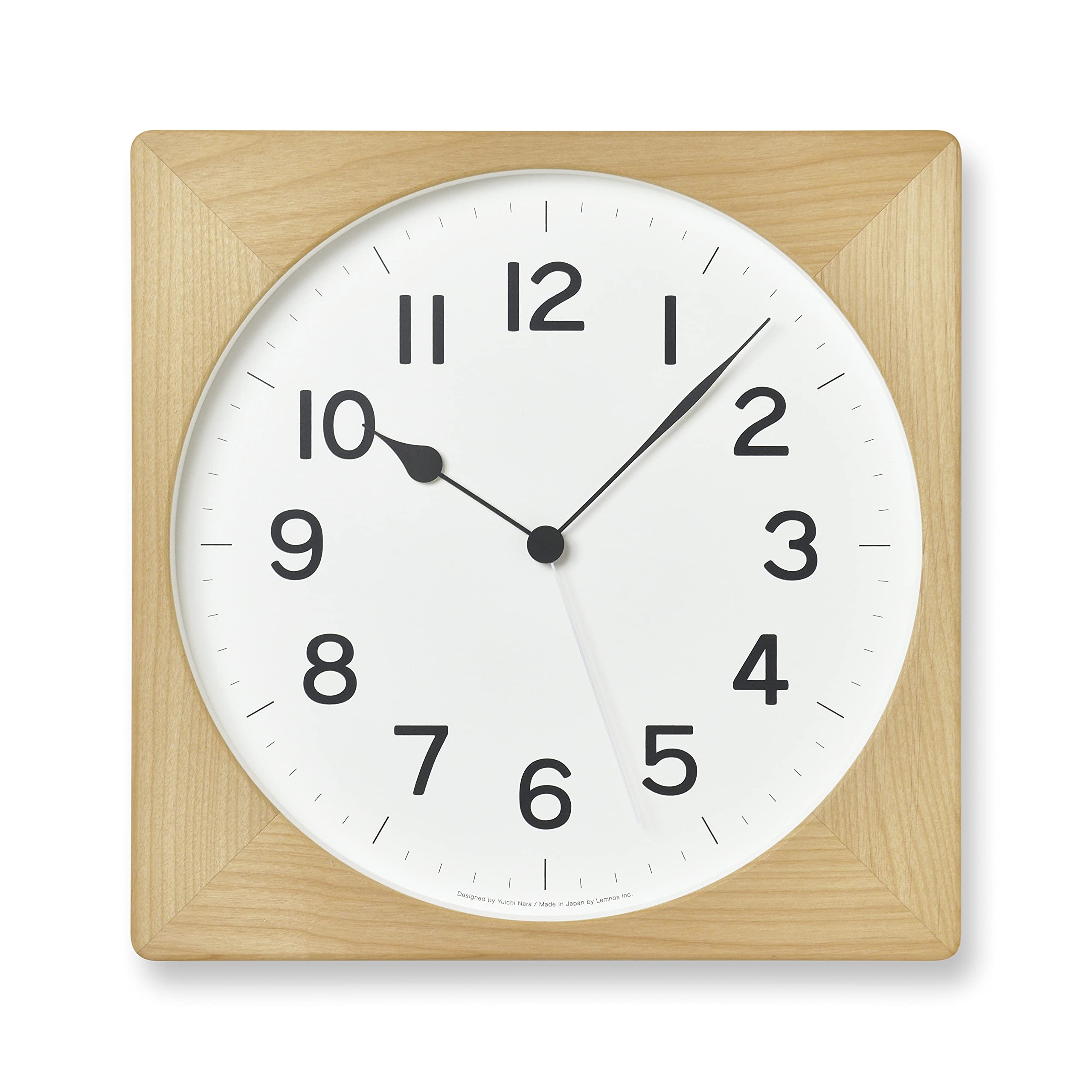 レムノス 掛け時計 アナログ 木枠 NEUT wall clock 天然色木地 ニュート ウォ...