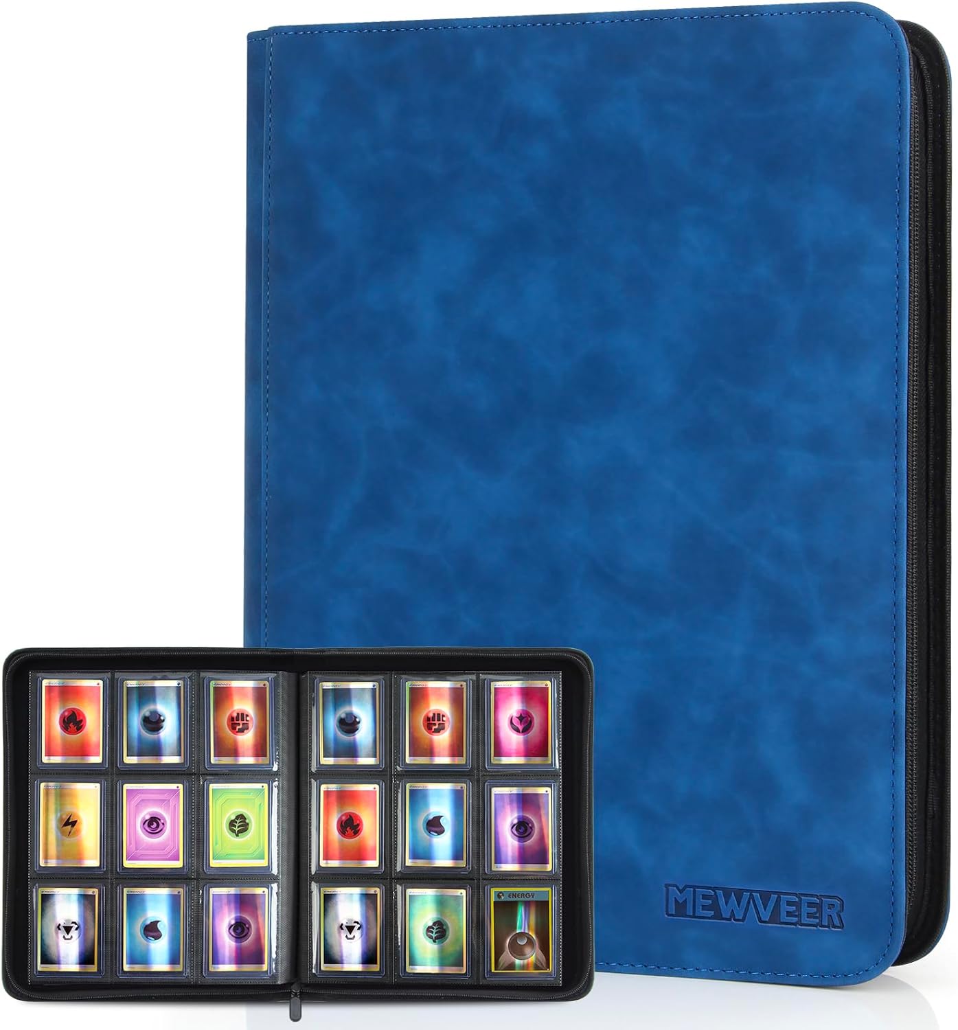 Top Loader Card Binder, Holds 252 Top Loaders Storage, 9 Pockets Trading Card Binder for Sports Cards, YGO/MTG/TCG Cards Collection Binder - Sapphire Blue (Not for Cards WITHOUT a Top Loader)