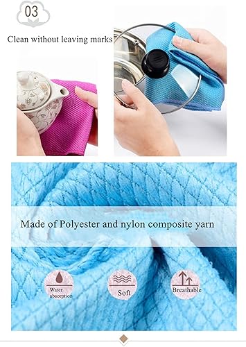 Miniatura 6 de Paño de limpieza de microfibra, 10 piezas, sin rayas, milagros, reutilizables