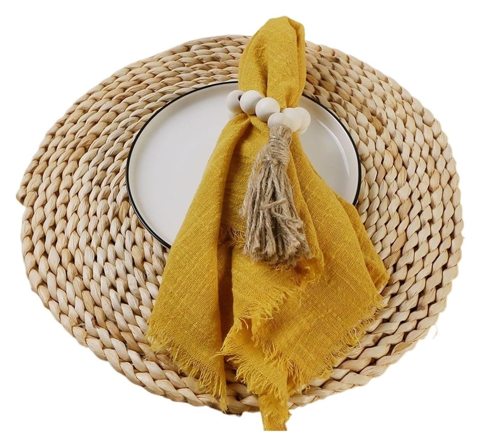 Cotton Table Napkins, Cotton Gauze Cheesecloth Dinner Napkins 42x42cm 4 Pack Multicolor(4pcs Ginger)
