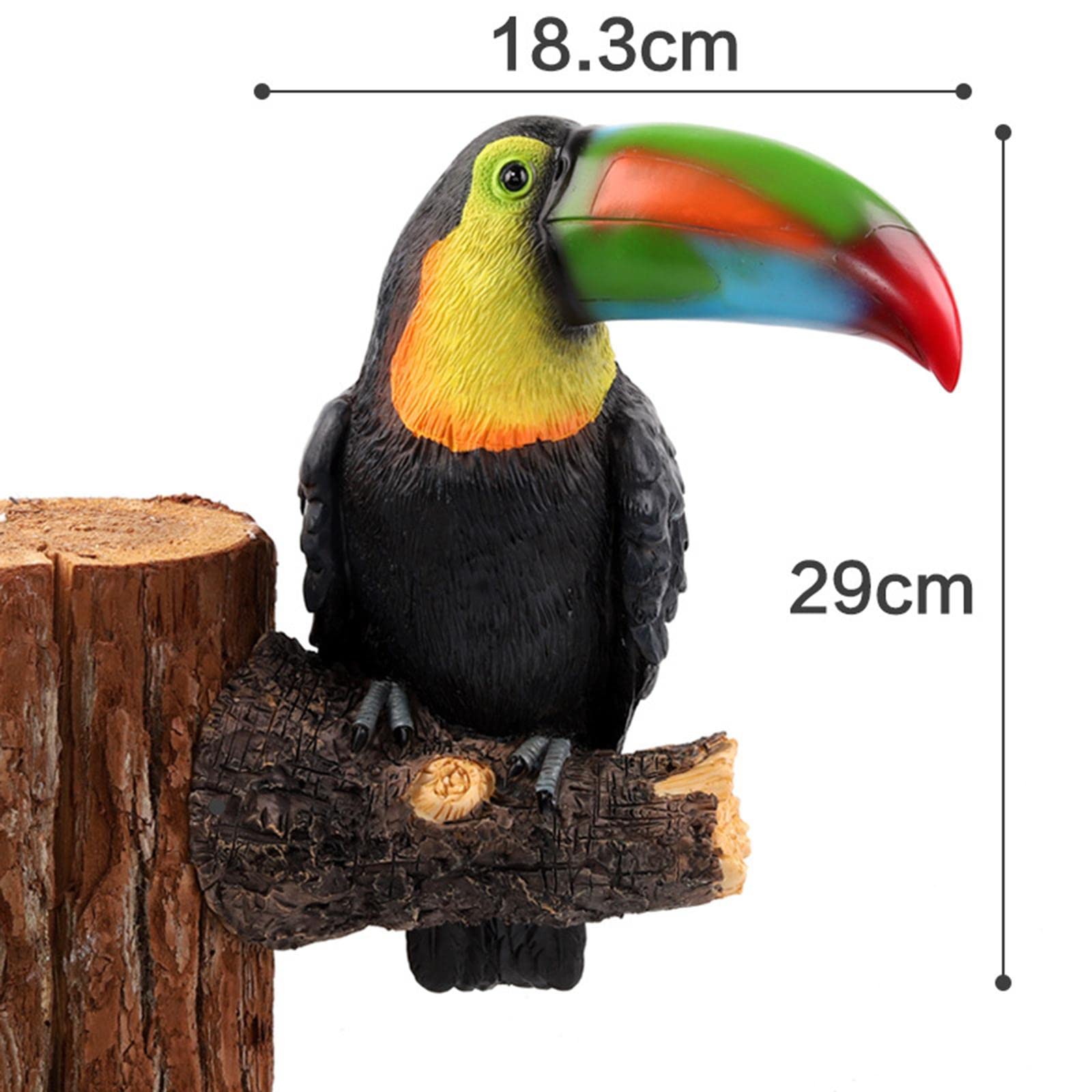 Toucan Miniatura Scultura Animale Orso Giocattolo Resina Realistica Artigianato Dipinto a Mano Adatta per Ragazzi Ragazze Camera da Letto Salotto,