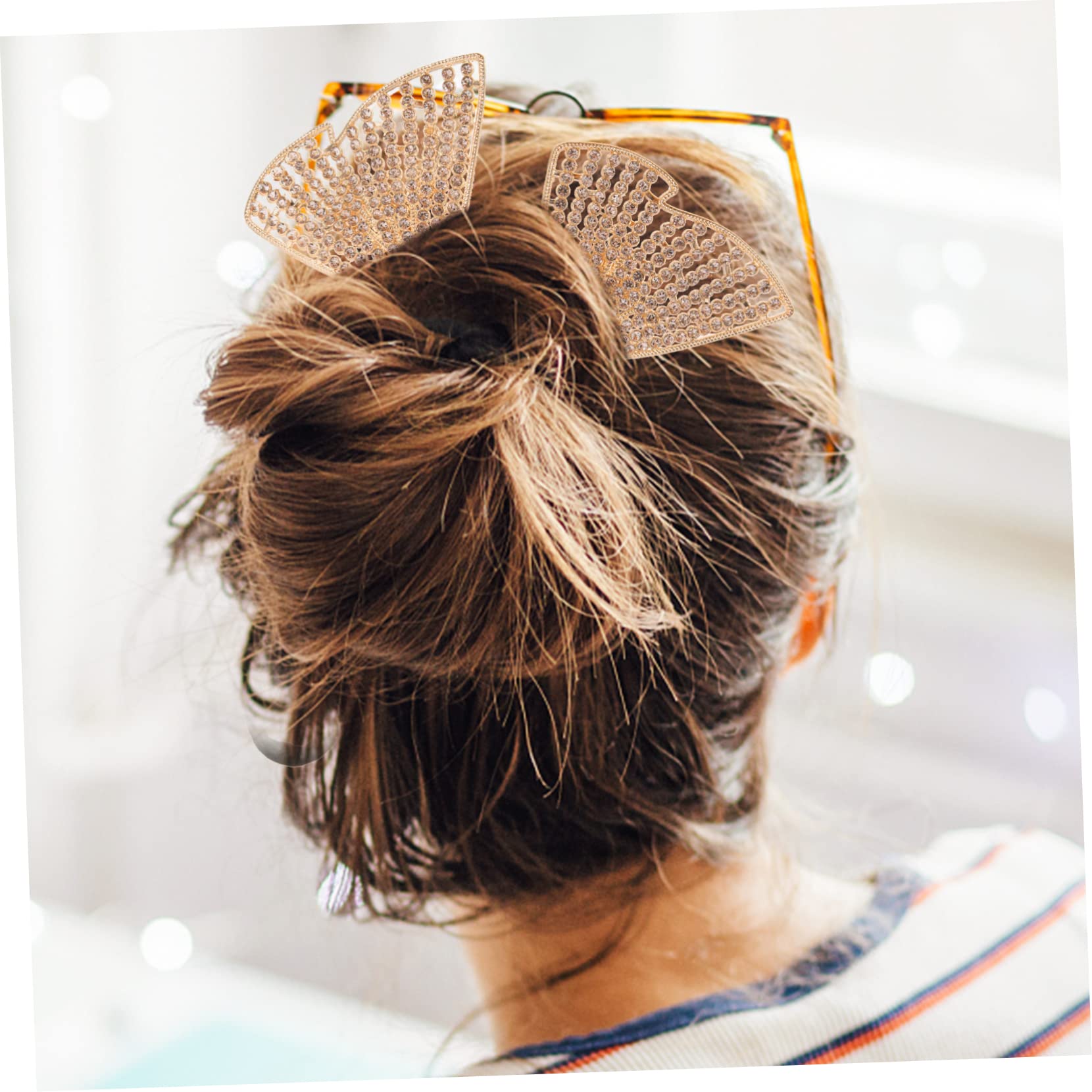DOITOOL 4stücke Fashion Hair Bun Maker Mit Glitzersteinen Eleganter Haarbunner Für Duttfrisuren Einfach Zu Bedienen Für Jeden Anlass Als Für Frauen Und Mädchen