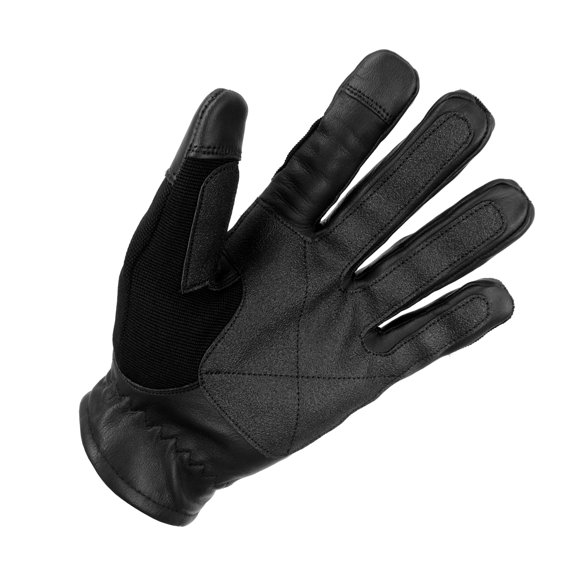 TacFirst Security Quarzhandschuhe H014 360° schnitthemmend, Touchscreen Sommer CoolDuty atmungsaktive Echtleder Quarzsand Einsatzhandschuhe (Schwarz, 3XL)
