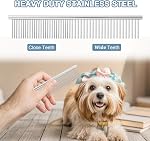 5 in 1 Dog Grooming Scissors Set with Safety Round Tips Stainless Steel Pet Grooming Kit Used for Dogs Cats Pets with Cutting Scissors, Thinning Shear,Grooming Comb