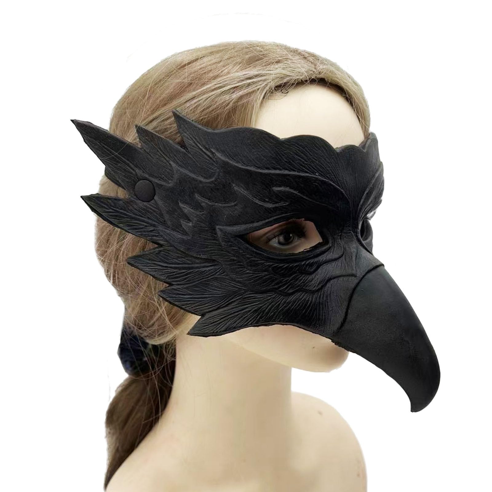 Moonlove Crow Eagle Mask 3D Novelty Raven Bird Beak Cosplay Costume Masquerade Gothic Half Face Cover Makeup Prop Mardi Gras Festival Party Supplies Halloween Accessory — image 1