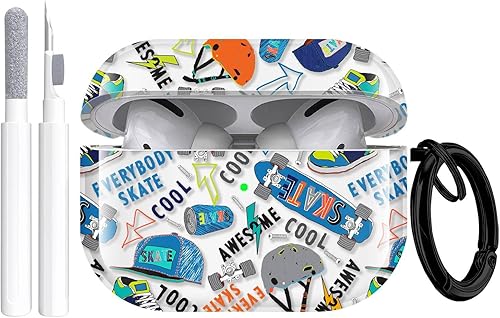 Vista 106 de Funda para Airpods Pro Air Sports Shoes, funda protectora de TPU suave resistente para Apple Airpod Pro con llavero para mujeres y hombres, azul