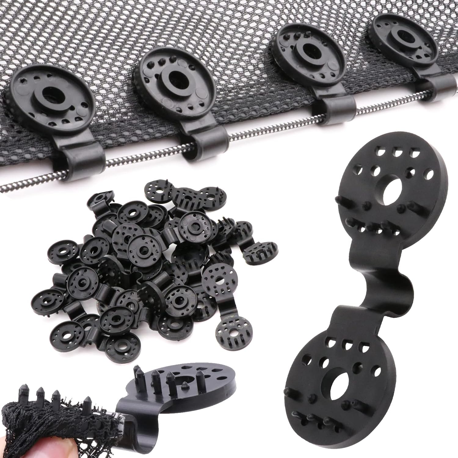 100 Pack Shade Cloth Heavy Duty Lock Grip,Fixed Clip For