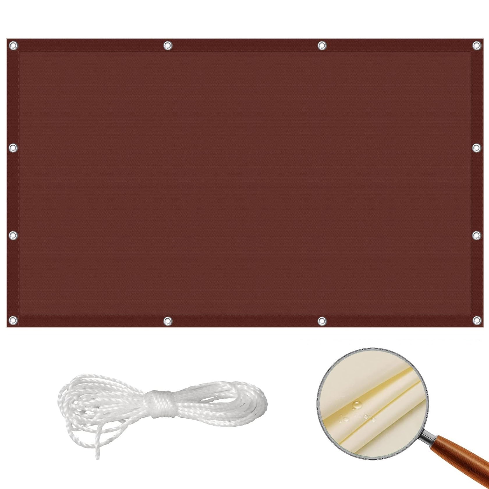 Voile d'ombrage de jardin imperméable anti-UV avec oeillets de fixation