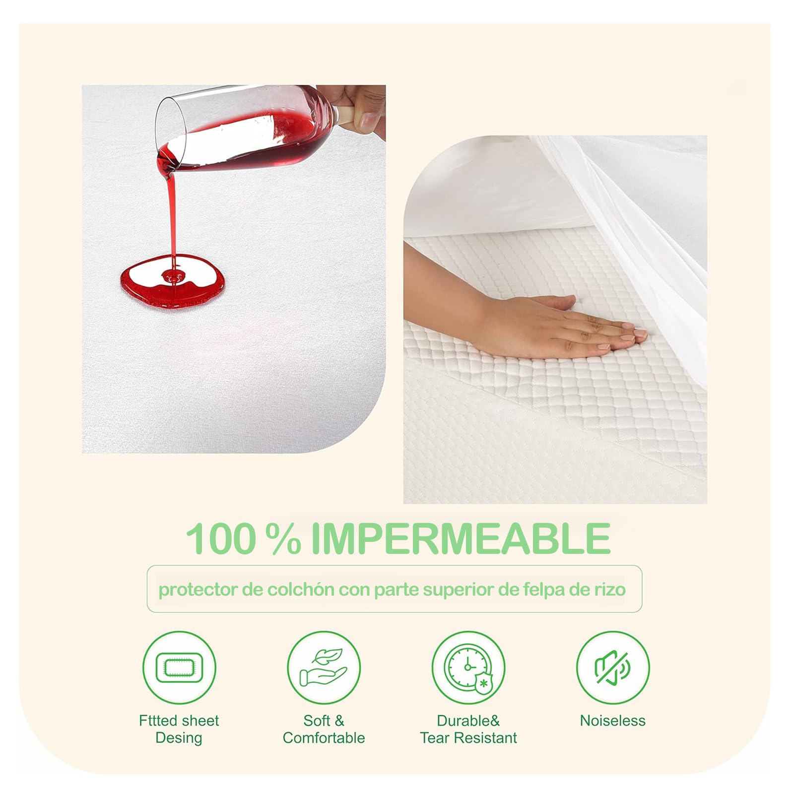 Various - Protector de Minicuna 50 x 80 cm Impermeable,Protector Colchón Minicuna Confortable Hipoalergénico, Anti-bacteriano, Anti-acaros
