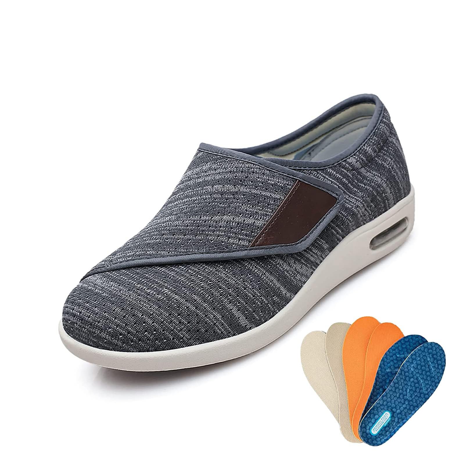Buty dla diabetyków, lekkie oddychające opuchnięte stopy artretyzm buty ortopedyczne, wkładki z pianki pamięciowej, trenerzy wsparcia łuku buty ortopedyczne buty męskie