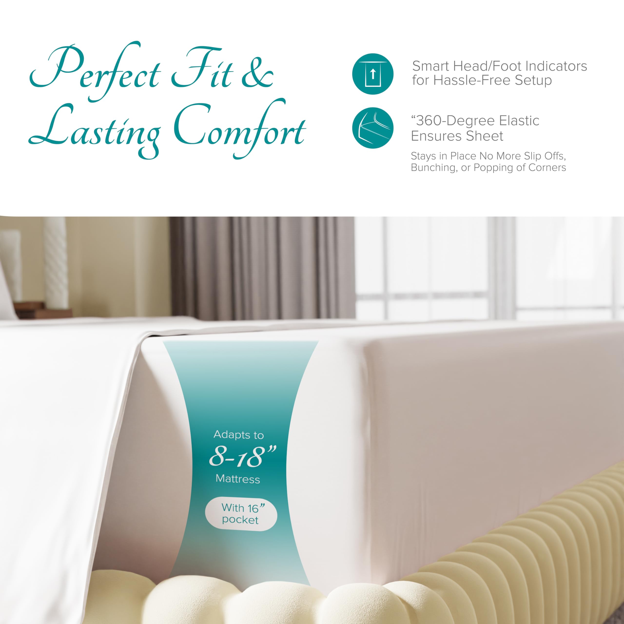 Carressa Linen Egyptian Cotton King Sheets - White -6
