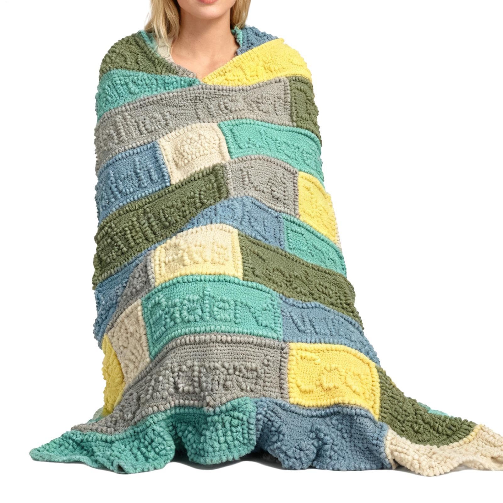 Couverture amusante pour adultes faite à la main en maille premium pour lit douillet