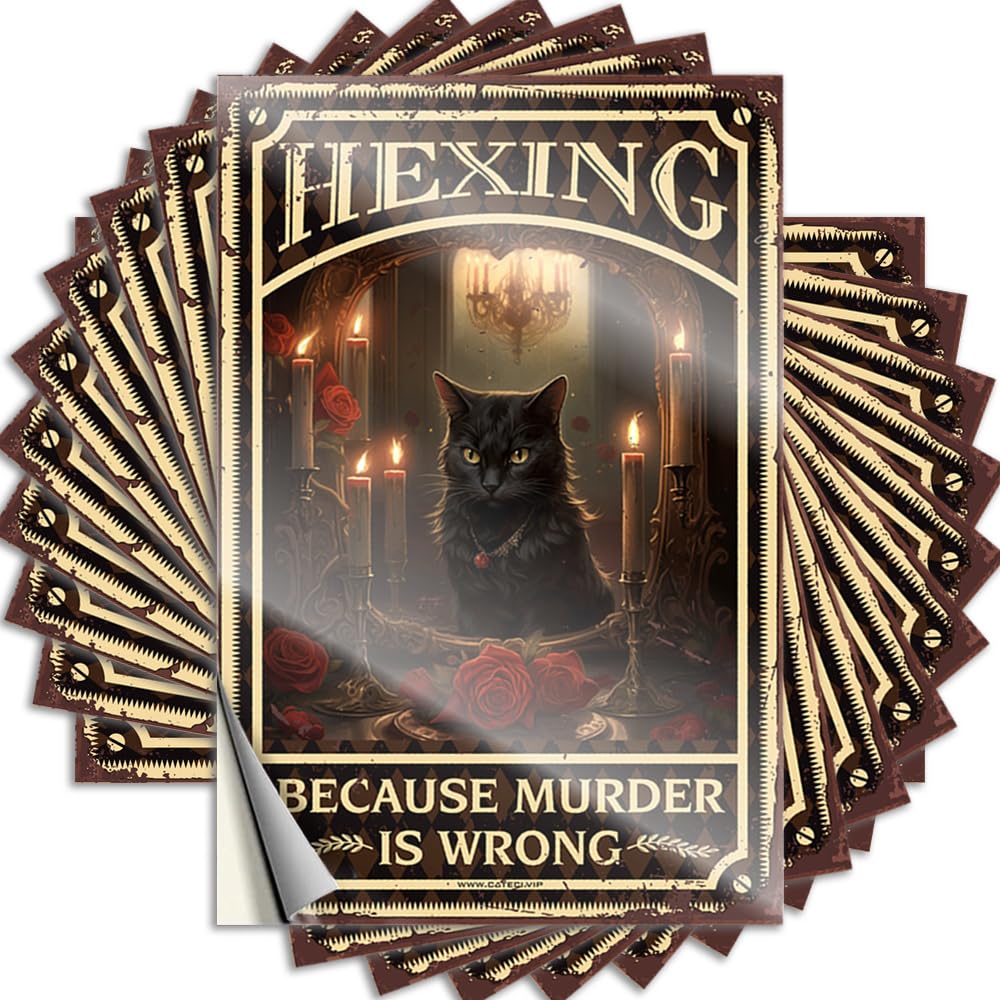 Hexing Because Murder is Wrong Rustic Indoor DIY | Affirmation Sticker Case Removable Vinyl Sticker Decal(6X9CM)