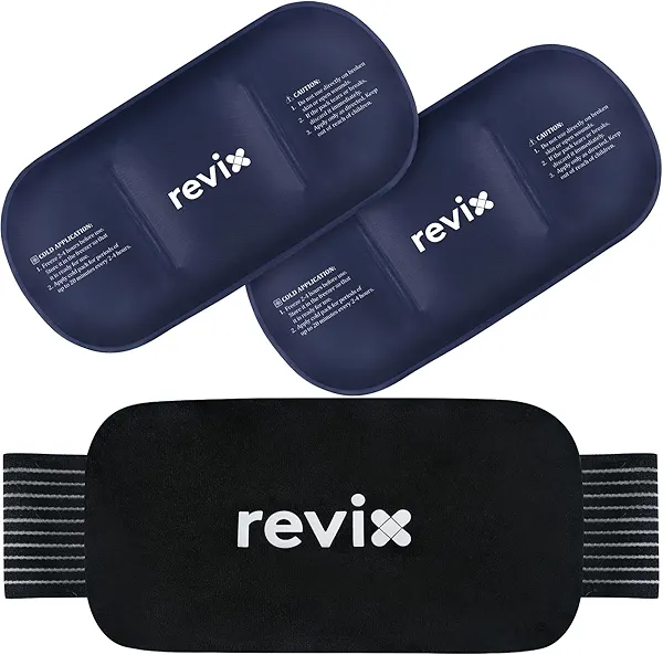 REVIX Ice Packs for Injuries Reusable (3-Piece Set) – Gel Cold Packs 14"x7" Large Ice Pack for Back, Shoulder, Hip and Knee, Long-Lasting Cold Compress for Enhancing Comfort and Soothing Fatigue