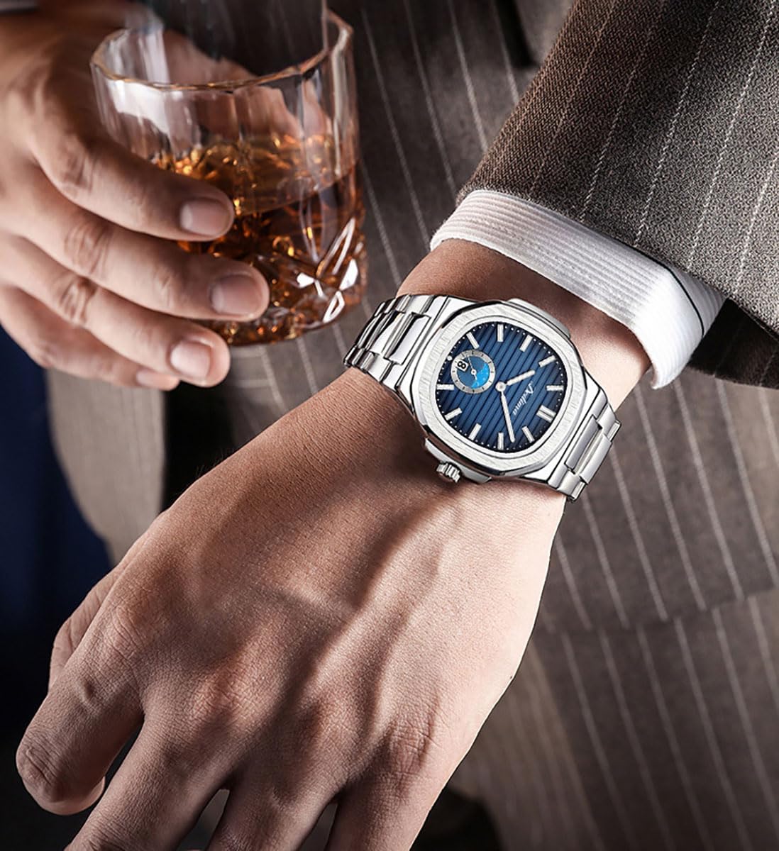 BESTKANG Men's Octagonal Stainless Steel Watch Luminous Quartz Watch Business Wristwatch - Image 2