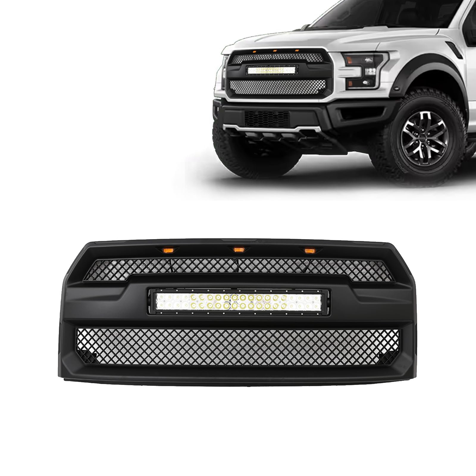 JX RACING Front Bumper Grille for 2015-2017 Ford F-150
