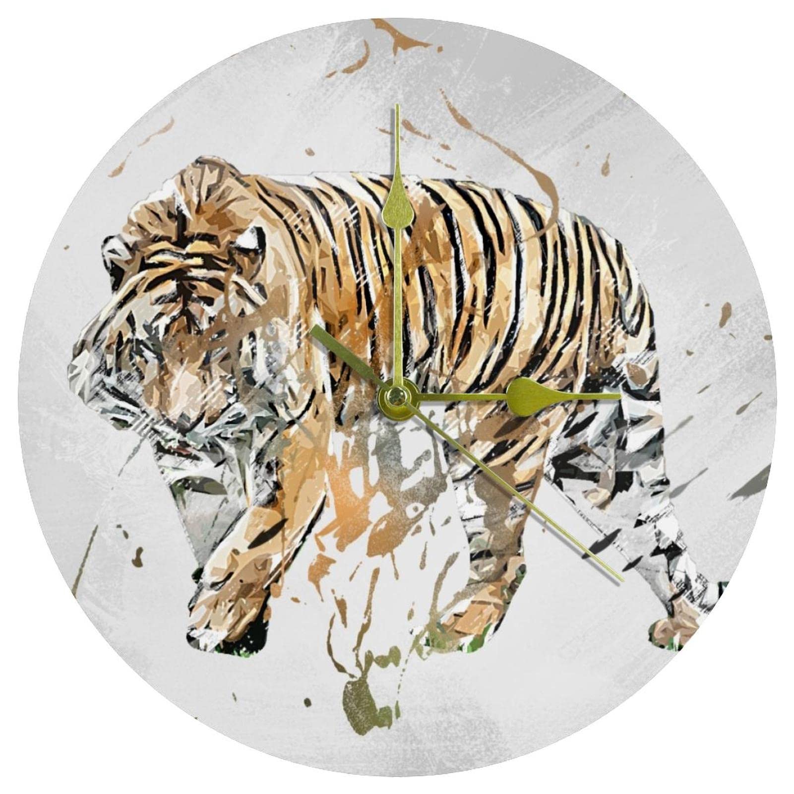 Horloge murale ronde animaux sauvages pour decorer le salon ou le bureau