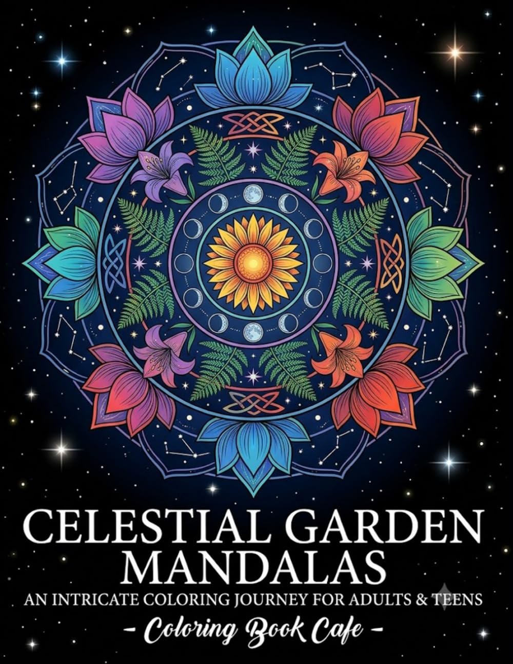Celestial Garden Mandalas Coloring Book for Adults: Cosmic Floral Designs for Mindfulness, Relaxation, and Creative Escape: Intricate Mandalas ... Botanical Beauty, and Stress Relief Coloring