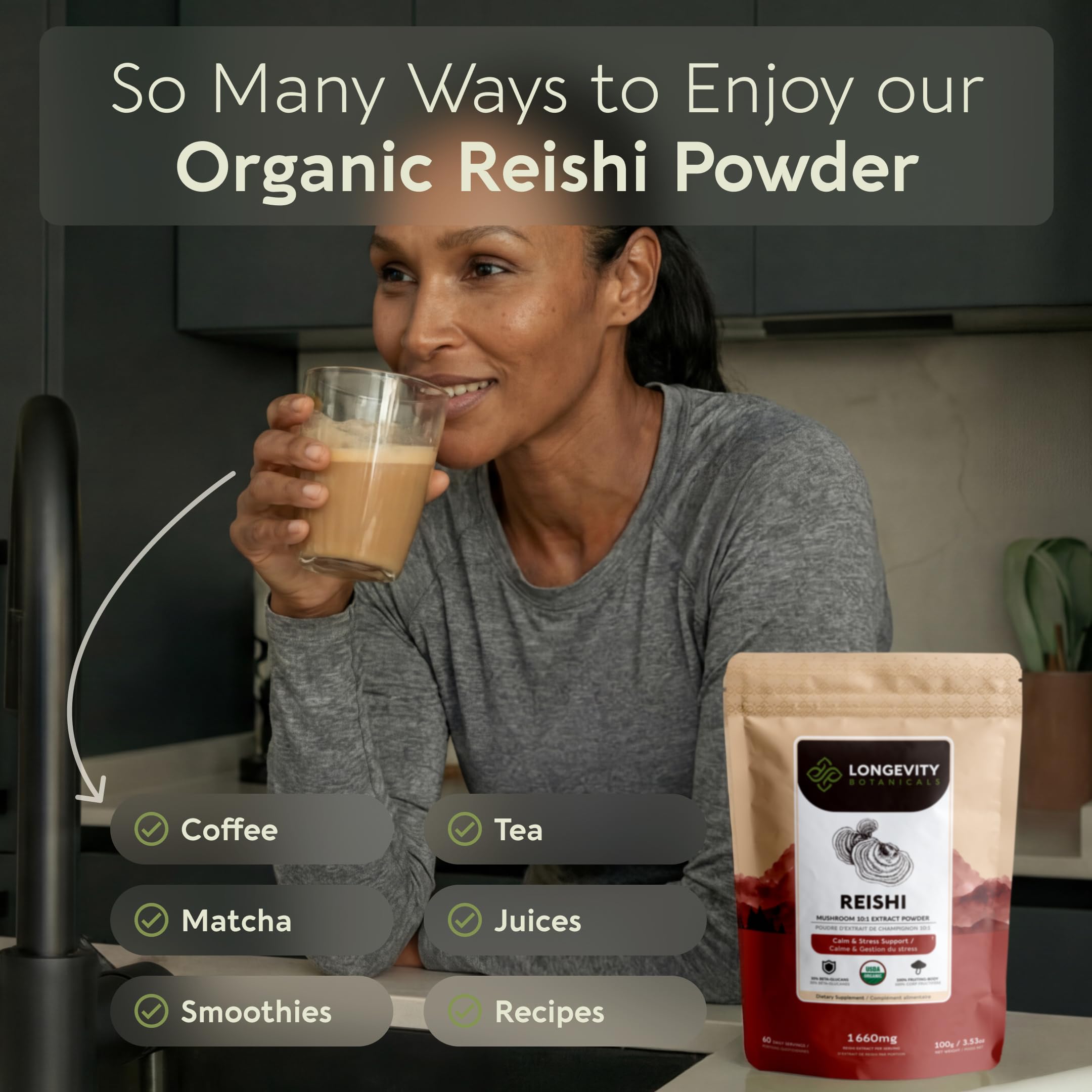 Organic Reishi Mushroom Powder Supplement Extract | Ganoderma Lingzhi — Amazon image 6