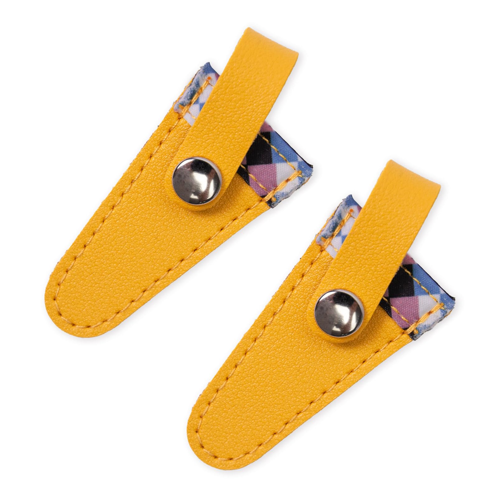 Yrohgkpn Yellow 2 Pcs Embroidery Scissors Sheath Pu Scissors Covers Color Lattice Protective Covers Sewing Sheath