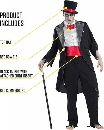 Miniatura 3 de Fun Shack Disfraz de novio cadáver - Disfraz de Halloween para novio zombi