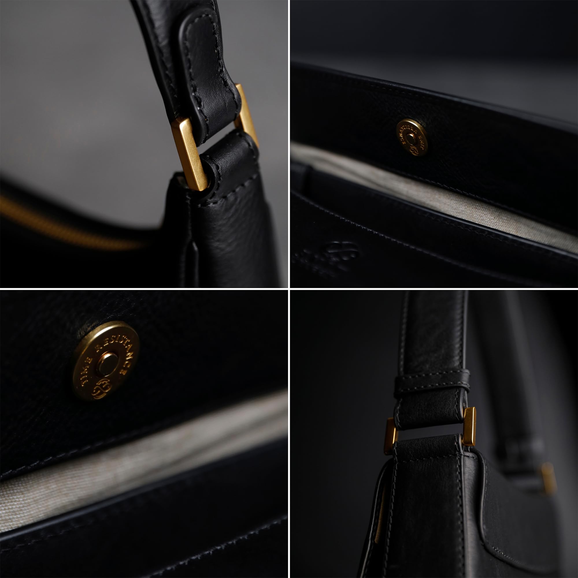 Time Resistance Lederhandtasche - Geldbörse aus Vollnarbenleder für Damen - Umhängetasche