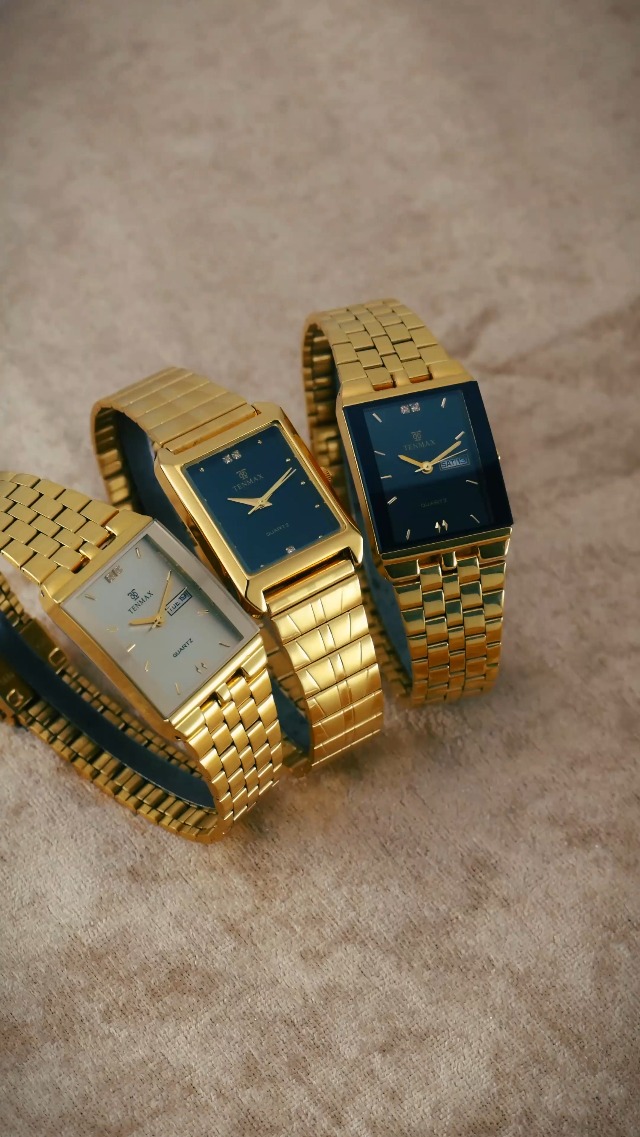 Buy TENMAX Quartz 503 Day Date Gold Dial Gold Analog Watch for Men