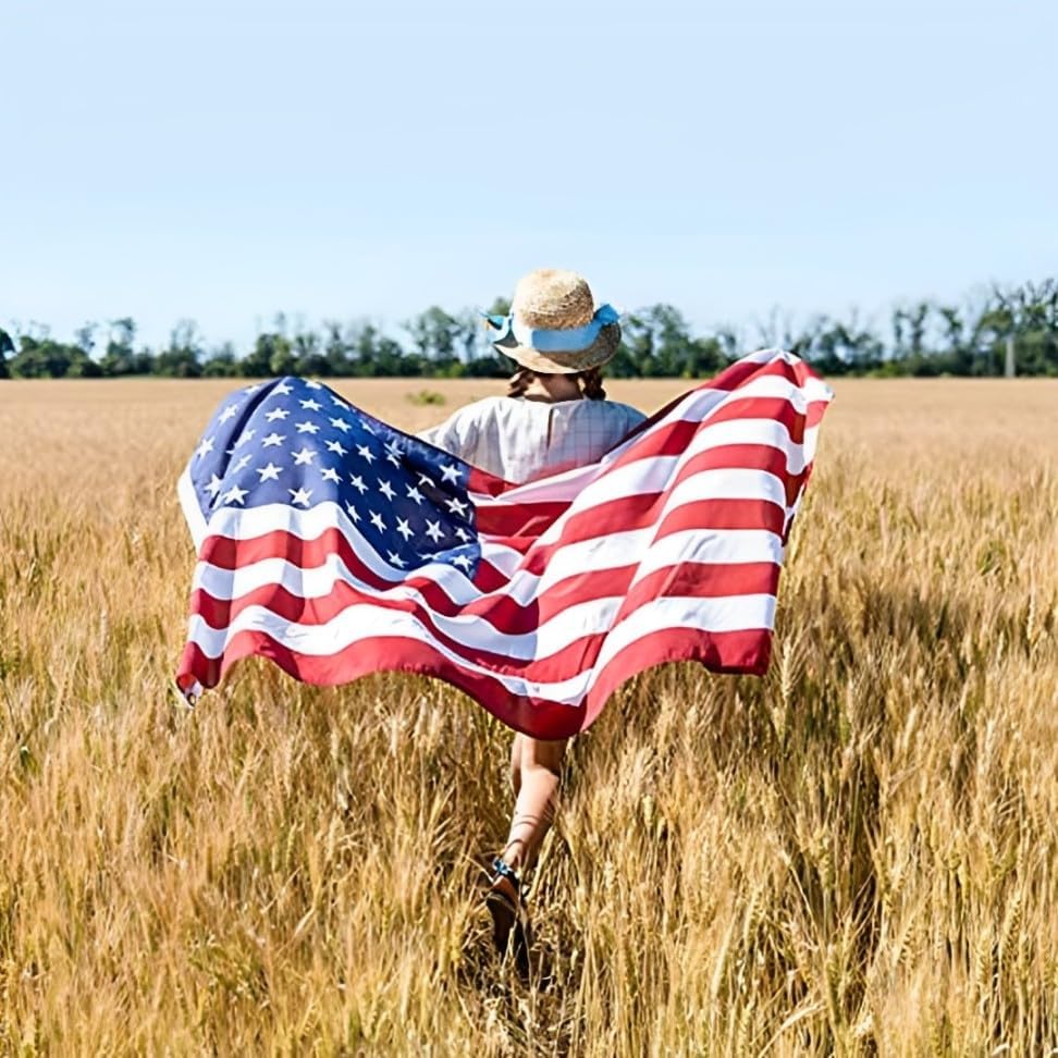 Double Sided Three-Layer American Flag 3x5 Feet 200D Thickened Polyester Weather-Resistant Version, Official Stars and Stripes Design, Made in the United States, Suitable for Both Indoor and Outdoor Use, Anti-fading Patriotic Decorative Flag - Image 6