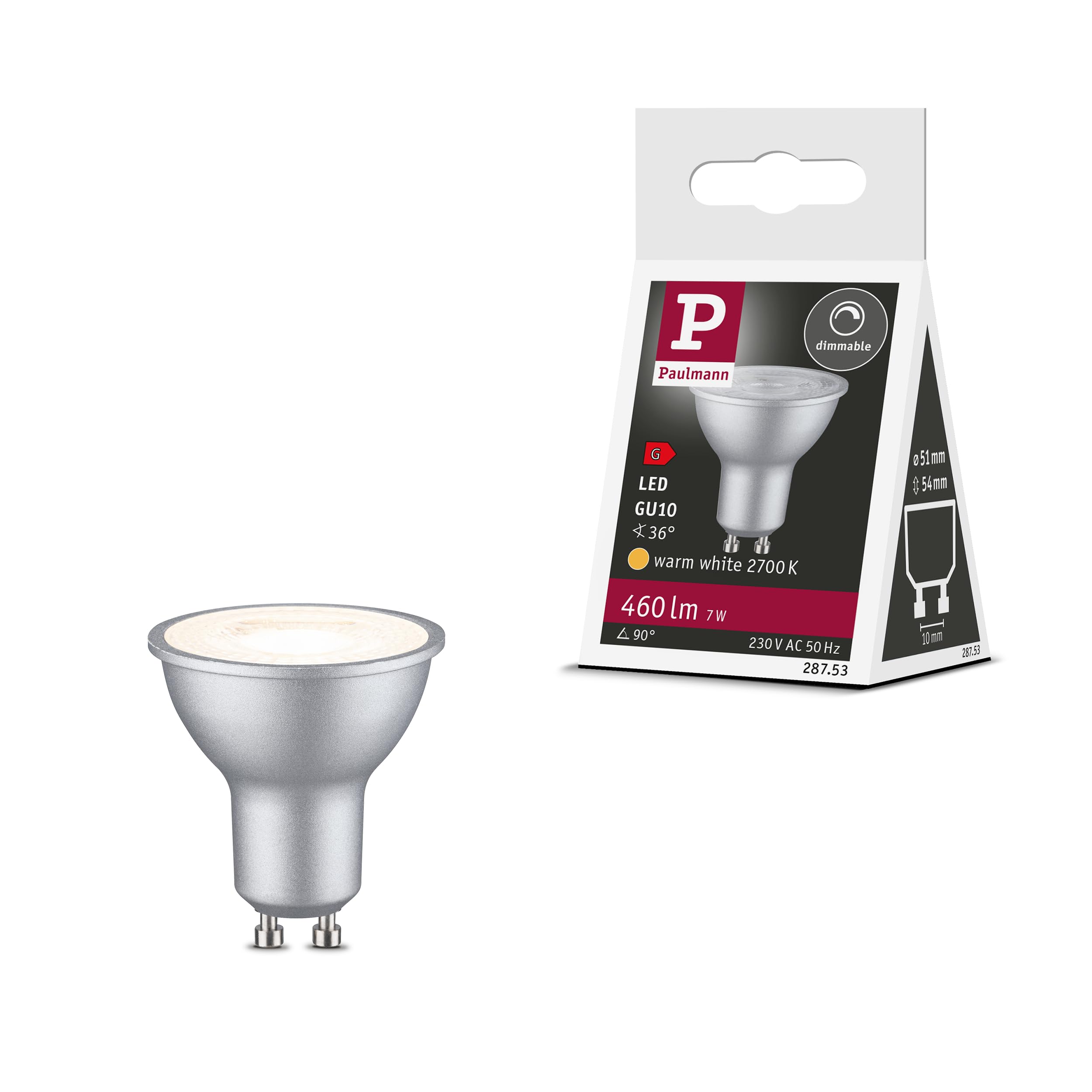 Paulmann 28753 LED GU10 7W Warm White Reflector for URail System