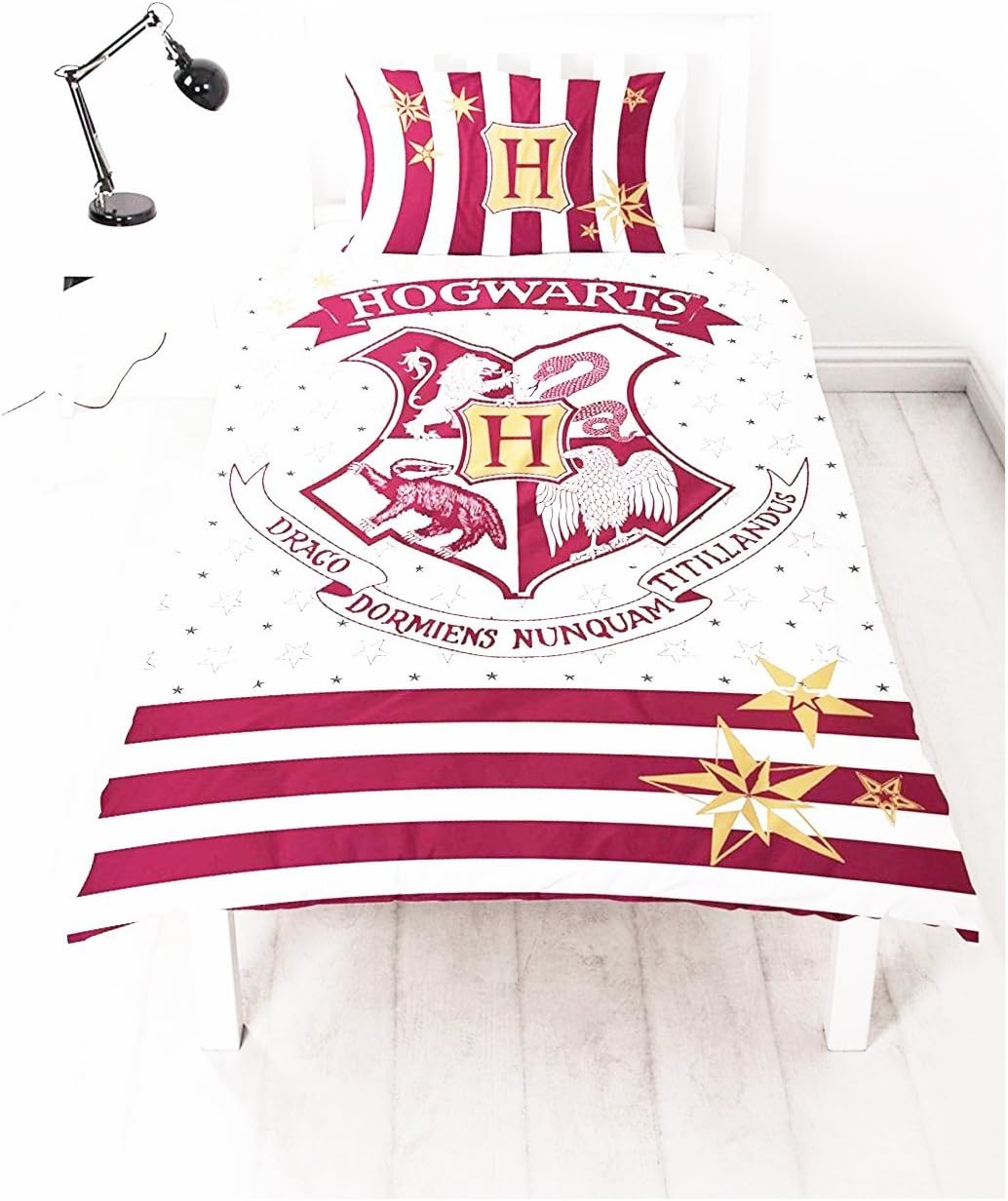 Harry Potter 'Muggles' Single Duvet Cover and Pillowcase Set - Large Print Design
