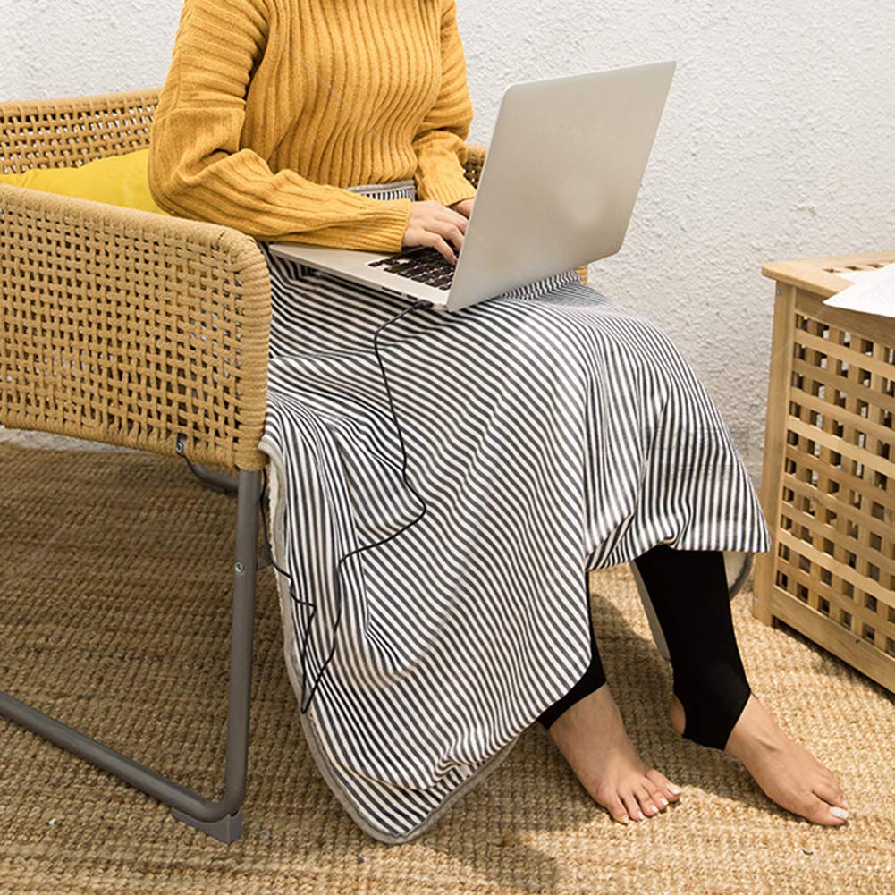 Pilipane Cuscinetto termico (45,3" x 29,5"), coperta elettrica USB per casa e ufficio, copertura calda per il corpo della gamba, cuscino termico (grigio)