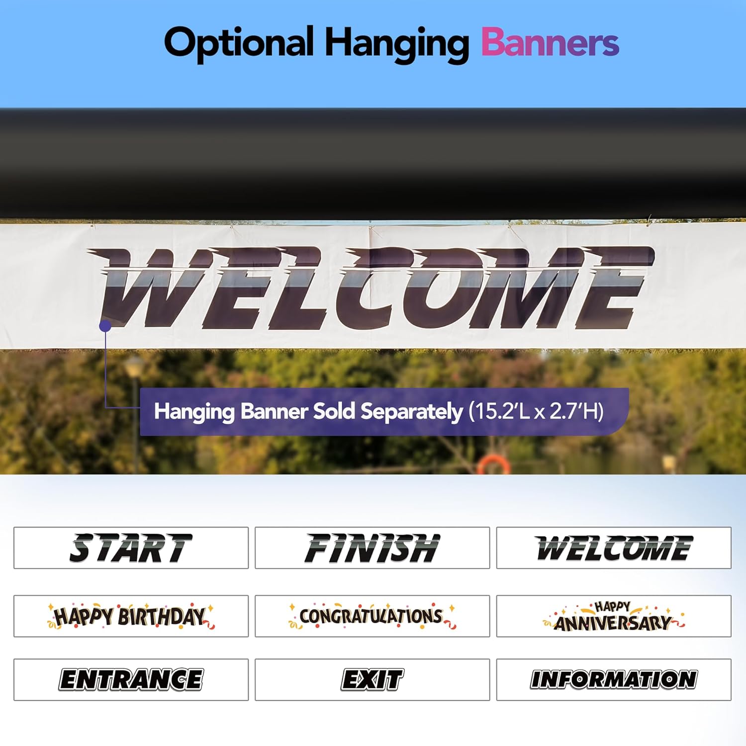 20Ft Square Inflatable Arch with Built-in Blower - Black, Archway Recommended for Races, Marathons, Organized Events, Carnivals, Festivals, Parties