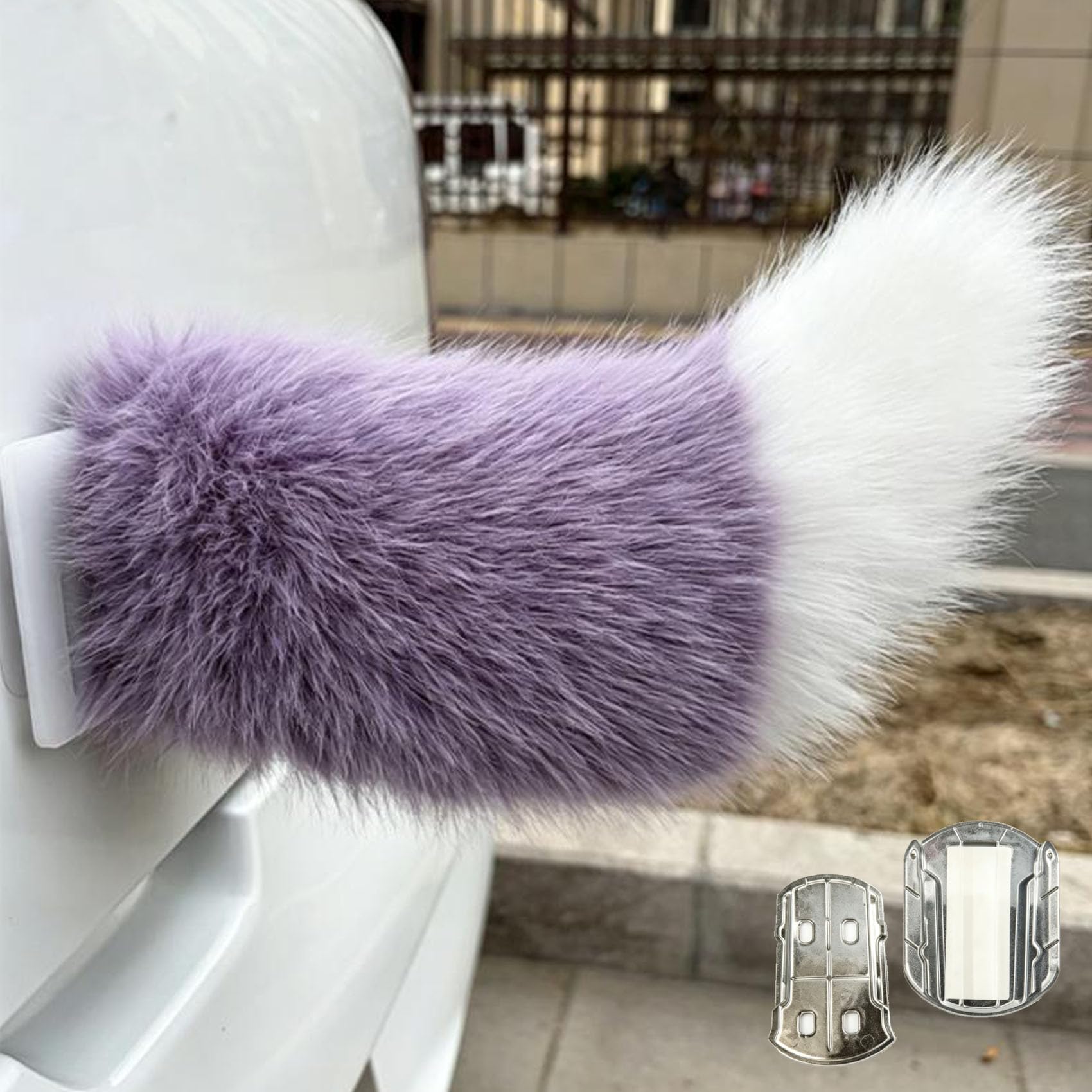 Remote Control Electric Car Tail, Sound Activated Wiggly Plush Cat Tail for Cars, Cosplay,Party Decoration & Themed Events (Color-D)