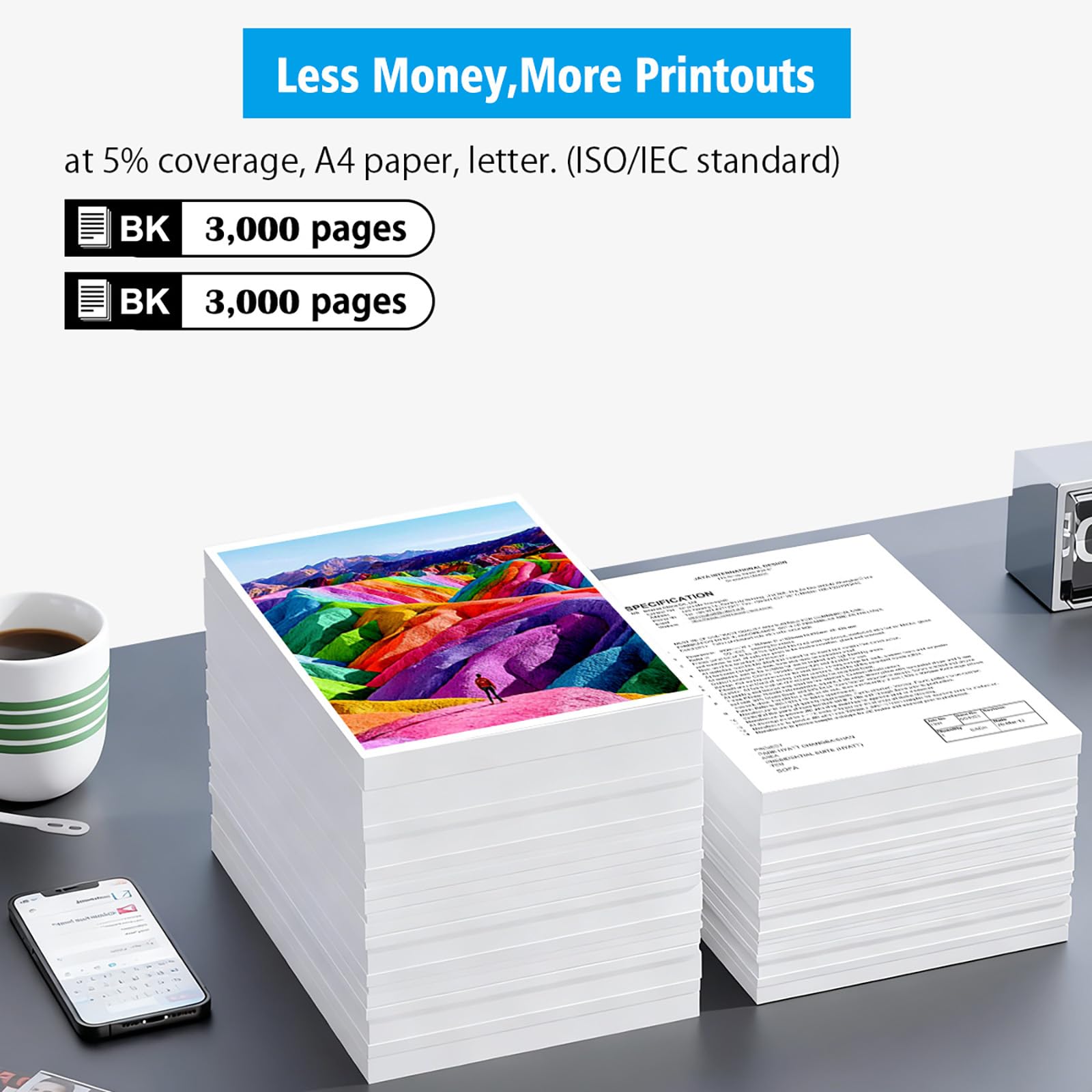 B205 B210 B215 Cartouches d'encre Compatibles 106R04347 Haute Capacité 3000 Pages pour Imprimante Xerox B210 B210DNI B205 B205DNI B205MFP B215 B215DNI B215MFP (Noir, Pack de 2)