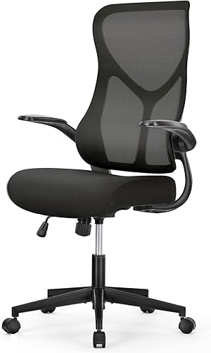 Miniatura 4 de Sweetcrispy Silla ergonómica de escritorio de oficina para computadora, cómoda silla giratoria de malla giratoria con ruedas para el hogar, soporte