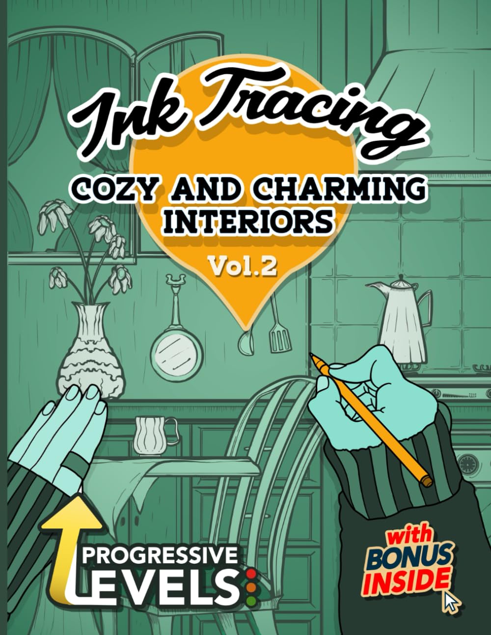 Ink Tracing Book for Adults: Discover 35 beautiful illustrations in this Ink Tracing Book of Cozy and Charming Interiors. A perfect way to Escape Daily Stress in just 30 to 60 minutes.