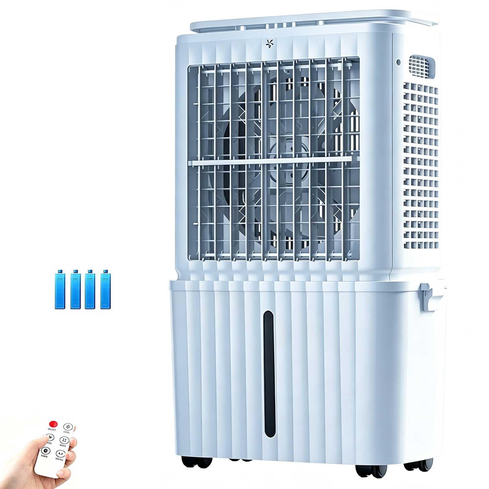 Qsnyjpl One Color Detachable Swamp Cooler Air Conditioner Portable, 150W Evaporator Cooler